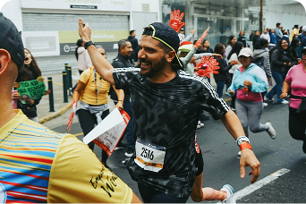 Man running a race