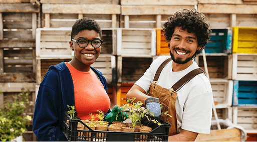 Gardeners at a nursery